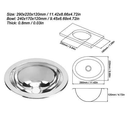Lavabo Compacto de Acero Inoxidable para Camper y Barco