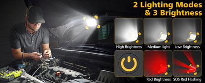 Portable LED Emergency Spotlight 1220LM with White and Red Light