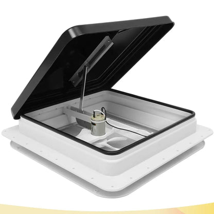 Puits de lumière de toit 14x14" pour VR – Ventilateur intégré pour la circulation de l'air dans les caravanes et les camping-cars