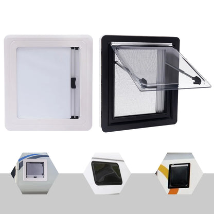 Fenêtre d'aération à ouverture par pression pour camping-car et caravane 450×500 mm