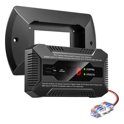 Detector Digital de Gas Propano y Monóxido de Carbono 12V para RV | Alarma Dual LP/CO con Pantalla
