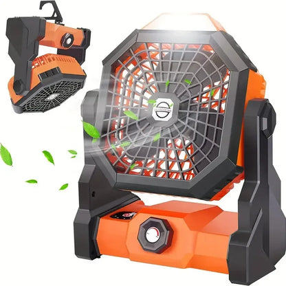Ventilador LED Recargable para Camping | Batería 7800mAh, 3 Velocidades, Gancho Integrado