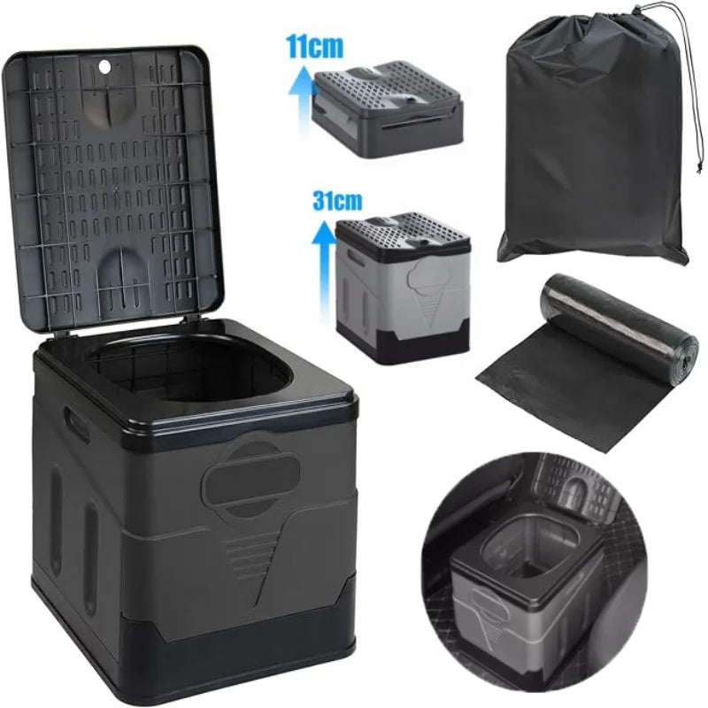 Portable Folding Toilet for Camper and Camping | Compact and Durable Mobile Toilet up to 300 kg
