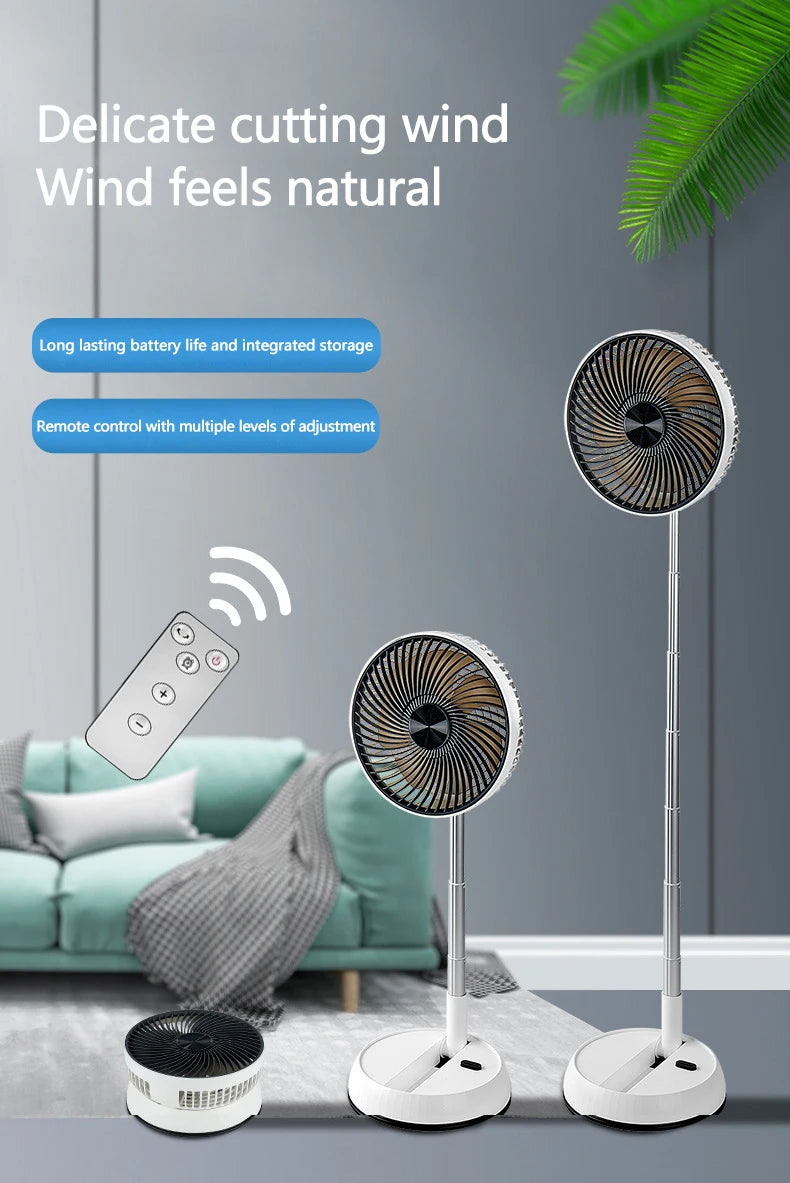 Extendable Portable Fan with Remote Control | Adjustable Height 92cm, USB-C and Quiet
