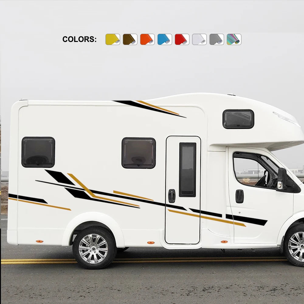 Set de 6 Vinilos Decorativos para Camper y Autocaravana | Adhesivos Laterales RV de Alta Resistencia