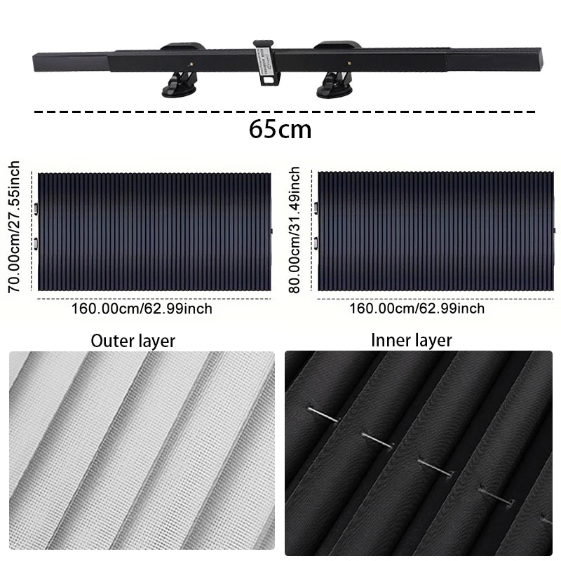 Parasol Retráctil para Parabrisas con Ventosas