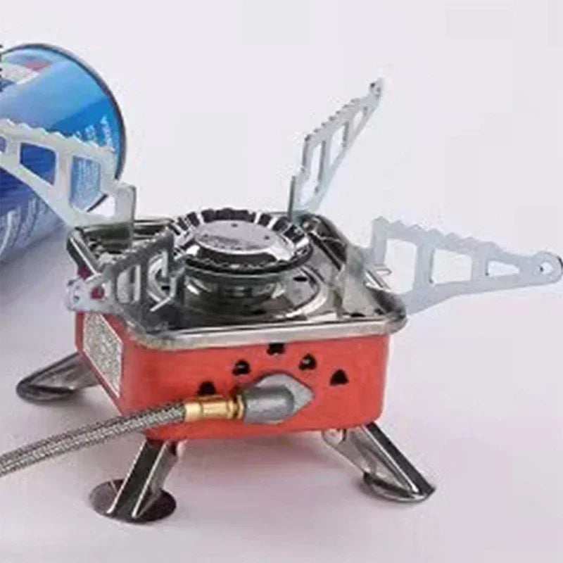 Mini Hornillo Cuadrado Plegable - Encendido Integrado + Gas Butano