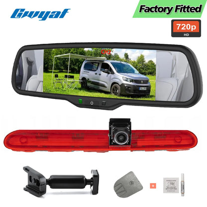 Cámara de Marcha Atrás GWYAF HD 720P con Monitor IPS 6,86” Doble Pantalla para Peugeot, Citroën, Opel y Toyota ProAce