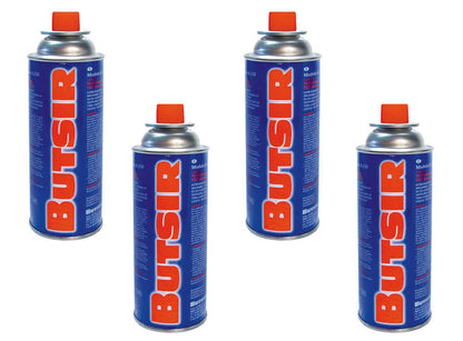 Cartuchos Gas Butano 227g - Pack 4 Unidades + Compatible Universal