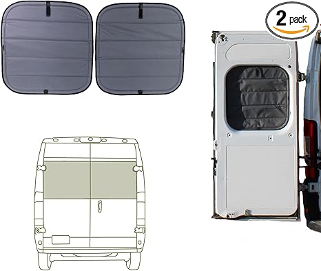 RAM Promaster Van +2014 - 2026 - Cubierta aislante ventanas, gris carbón