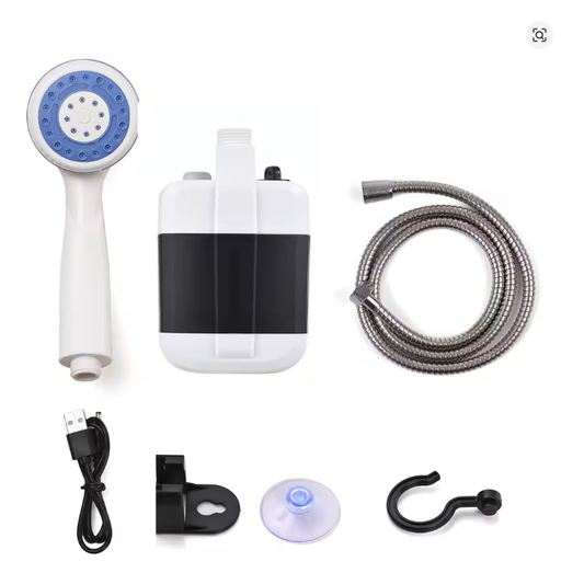Bomba de ducha portátil recargable USB para camping y exterior