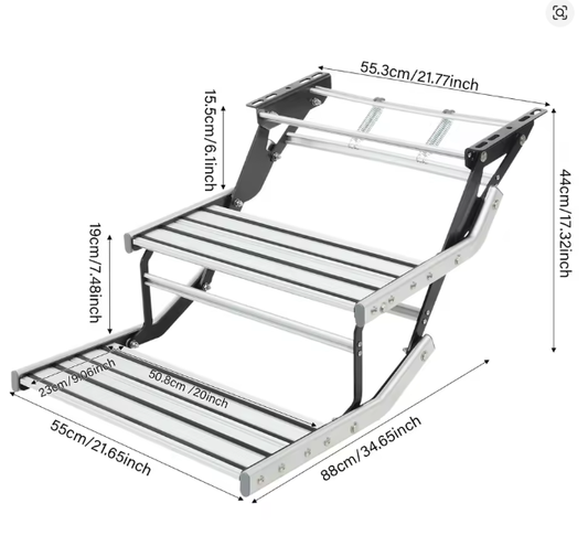 Escalera Plegable Manual de Aluminio para RV con Carga de 200 kg