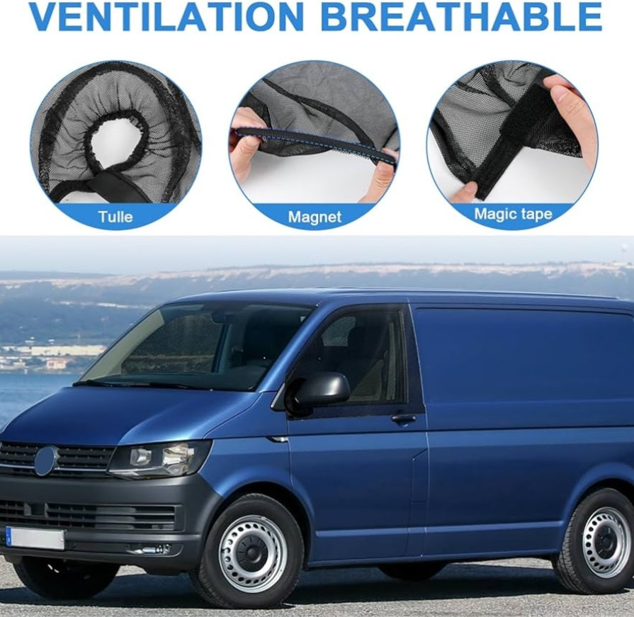 VW T4 T5 T6 T6.1 T7 California 1990-2025 - Mosquitera para Puerta Delantera (par) 2 Piezas