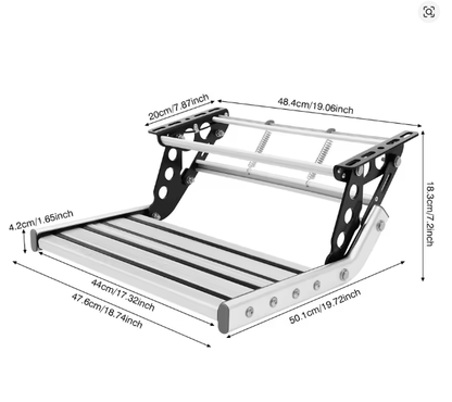44cm Manual Folding RV Step with LED Light and Non-Slip